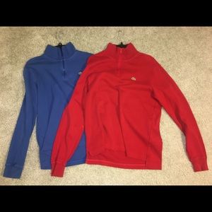 Lacoste 1/4 zip sweater. Size Medium